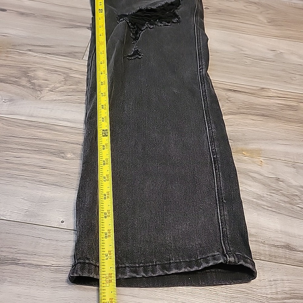Judy Blue Jeans Womens 15/32 Black Washed Distressed Denim High Rise‎ Straight - Picture 11 of 12